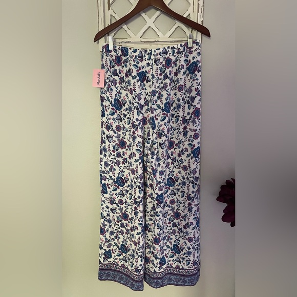 New Joie Drawstring Floral Paisley Print Wide Leg Palazzo Pants Size M - Picture 1 of 10